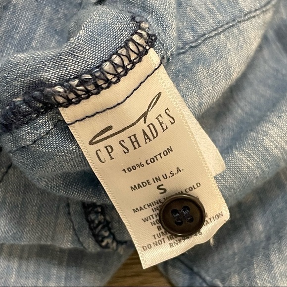 CP SHADES WOMEN'S LONG SLEEVE 100% COTTON Blue SHIFT DRESS TUNIC TOP - SIZE S. - Picture 5 of 8